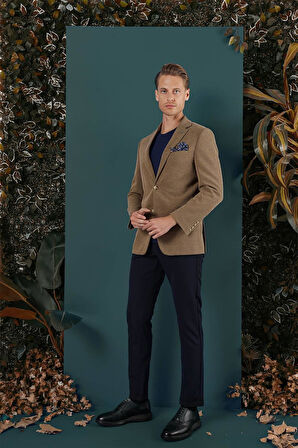 C 653 Slim Fit Camel Spor Ceket