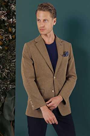 C 653 Slim Fit Camel Spor Ceket