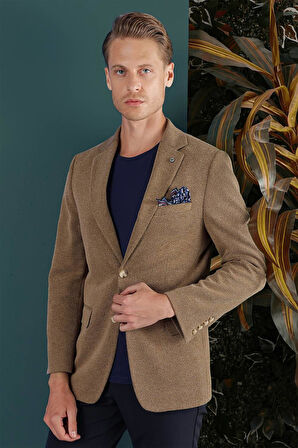C 653 Slim Fit Camel Spor Ceket