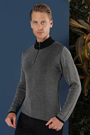 TR 859 Slim Fit Siyah Klasik Triko