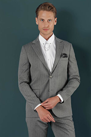C 652 Slim Fit Gri Spor Ceket