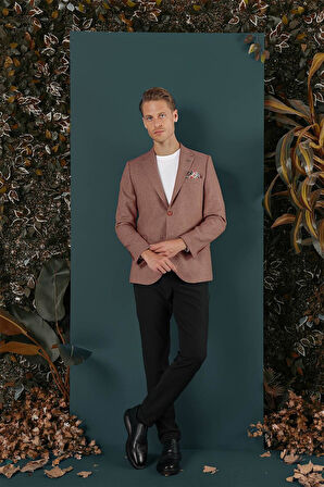 C 656 Slim Fit Gül Kurusu Spor Ceket