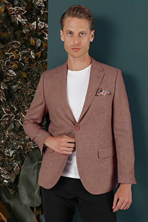 C 656 Slim Fit Gül Kurusu Spor Ceket