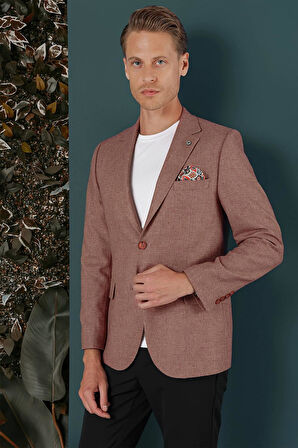 C 656 Slim Fit Gül Kurusu Spor Ceket