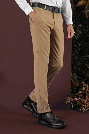 P 1137 Slim Fit Taba Klasik Pantolon
