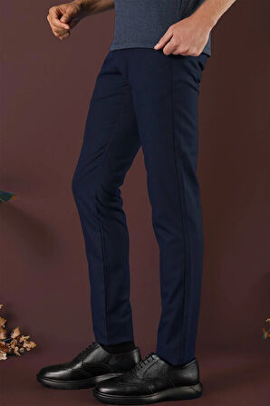 P 1136 Slim Fit Lacivert Klasik Pantolon