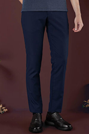 P 1136 Slim Fit Lacivert Klasik Pantolon