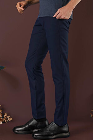 P 1136 Slim Fit Lacivert Klasik Pantolon