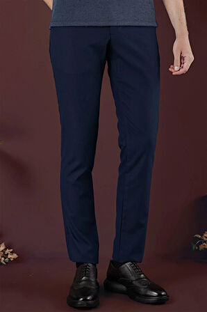 P 1136 Slim Fit Lacivert Klasik Pantolon