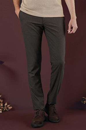P 1136 Slim Fit Kahve Klasik Pantolon