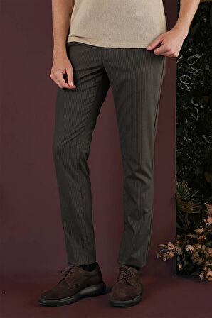 P 1136 Slim Fit Kahve Klasik Pantolon