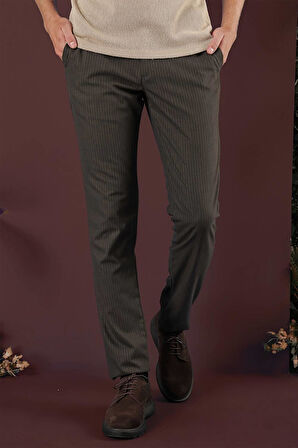 P 1136 Slim Fit Kahve Klasik Pantolon