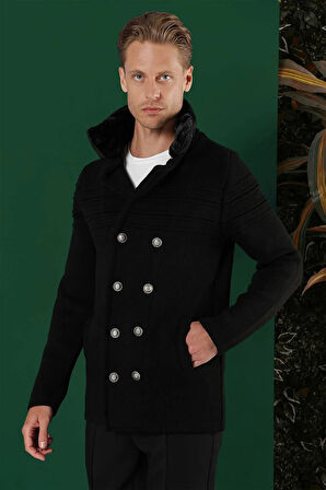 02 Slim Fit Siyah Spor Kaban