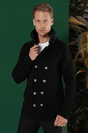 02 Slim Fit Siyah Spor Kaban