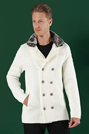 02 Slim Fit Ekru Spor Kaban