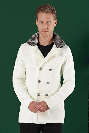 02 Slim Fit Ekru Spor Kaban