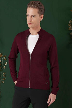 TR 860 Slim Fit Bordo Klasik Triko