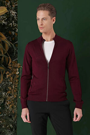 TR 860 Slim Fit Bordo Klasik Triko