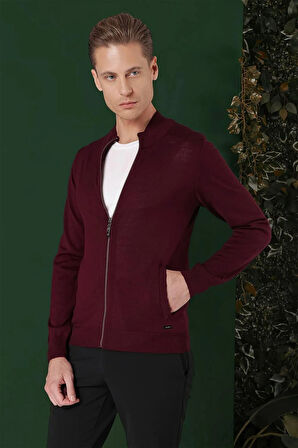 TR 860 Slim Fit Bordo Klasik Triko