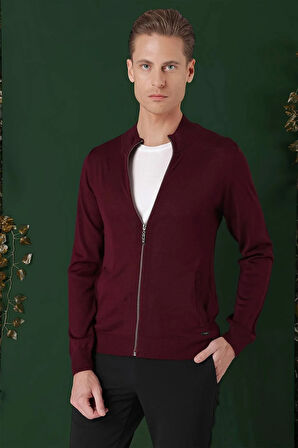 TR 860 Slim Fit Bordo Klasik Triko