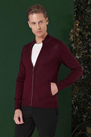 TR 860 Slim Fit Bordo Klasik Triko