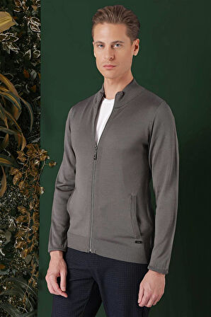 TR 860 Slim Fit Füme Klasik Triko