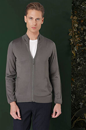 TR 860 Slim Fit Füme Klasik Triko