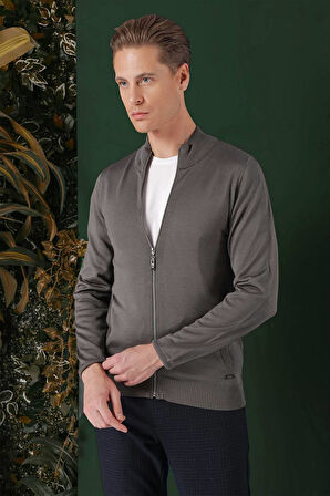 TR 860 Slim Fit Füme Klasik Triko