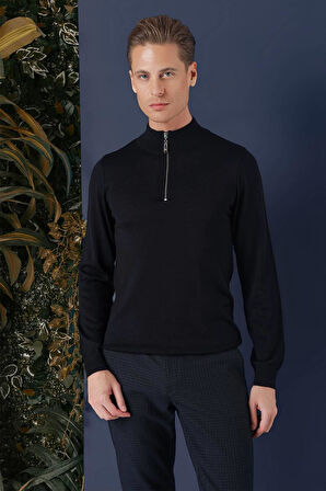 TR 861 Slim Fit Lacivert Klasik Triko