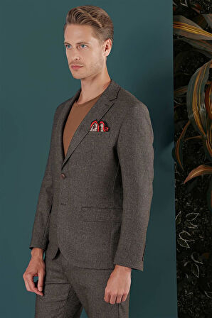 C 658 Slim Fit Kahve Spor Ceket