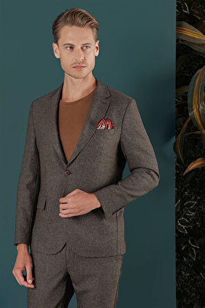 C 658 Slim Fit Kahve Spor Ceket