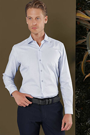 GK 705 Slim Fit Mavi Klasik Gömlek