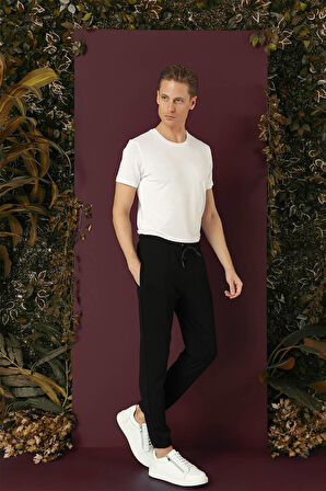 P 1140 Slim Fit Siyah Spor Pantolon