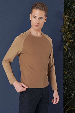 TS 872 Slim Fit Cappucino Spor T-Shirt