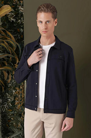 G 1562 Slim Fit Lacivert Klasik Gömlek