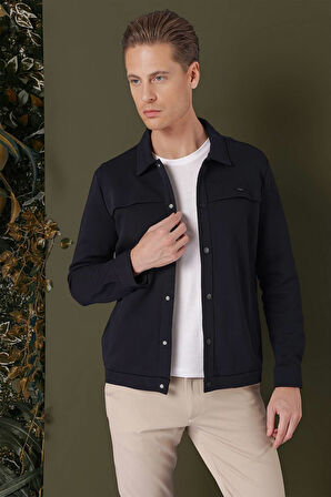 G 1562 Slim Fit Lacivert Klasik Gömlek