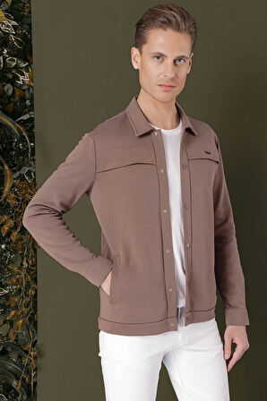 G 1562 Slim Fit Kakao Klasik Gömlek
