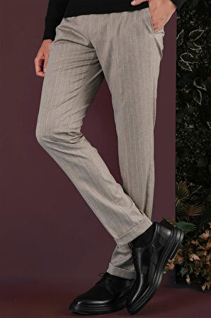P 1134 Slim Fit Bej Spor Pantolon