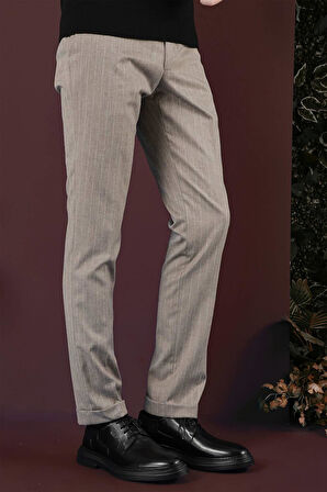 P 1134 Slim Fit Bej Spor Pantolon