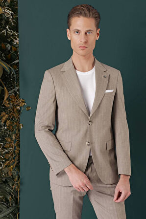 C 652 Slim Fit Bej Spor Ceket
