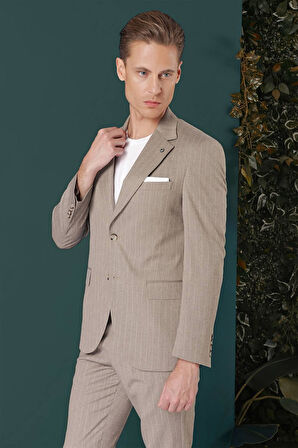 C 652 Slim Fit Bej Spor Ceket