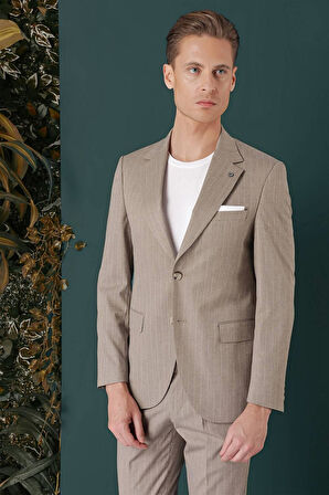 C 652 Slim Fit Bej Spor Ceket