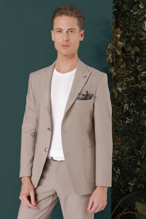 C 659 Slim Fit Bej Spor Ceket