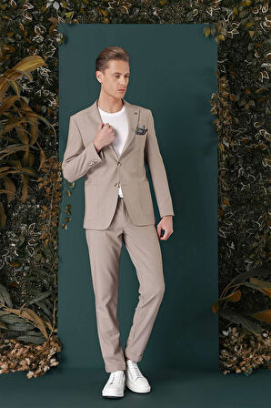 C 659 Slim Fit Bej Spor Ceket