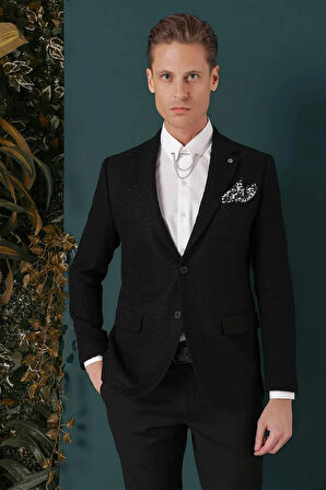 C 660 Slim Fit Siyah Spor Ceket