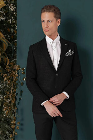 C 660 Slim Fit Siyah Spor Ceket