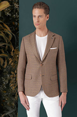 C 660 Slim Fit Bej Spor Ceket