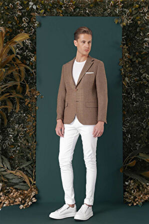 C 660 Slim Fit Bej Spor Ceket