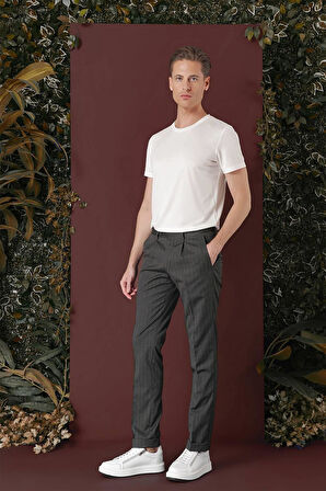 P 1133 Slim Fit Füme Spor Pantolon