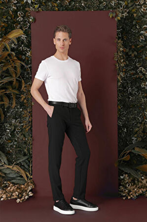 P 1139 Slim Fit Yan Cepli Dokulu Esnek Casuel Koyu Yeşil Pantolon